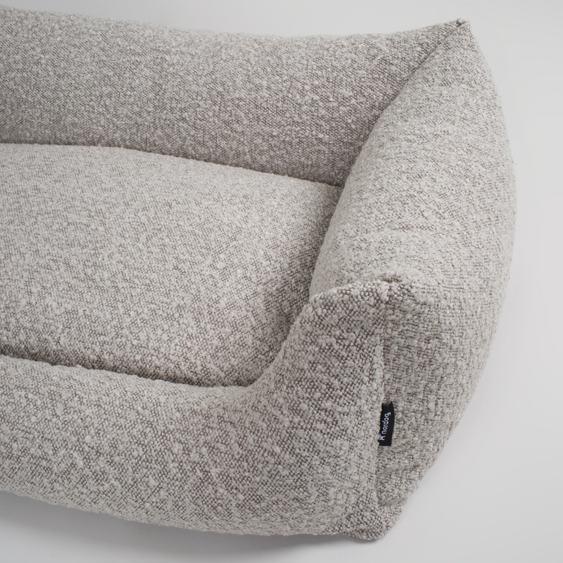 Taupe Boucle Dog Bed