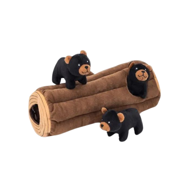 Black Bear Log Burrow Toy
